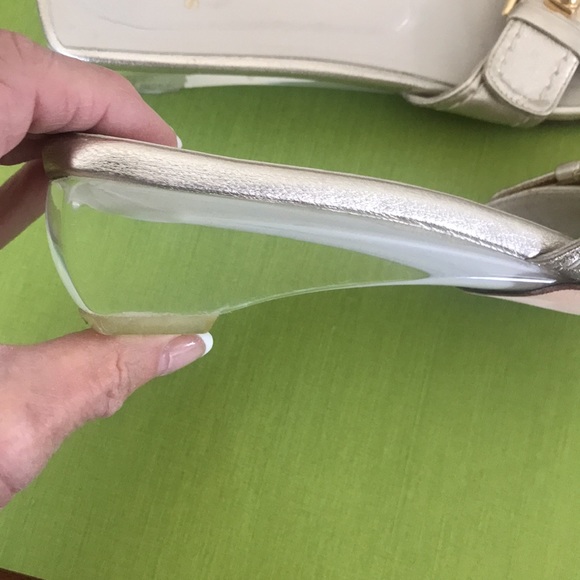 St. John leather sandals lucite heels 7.5 M - Picture 11 of 12